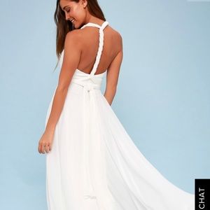 Lulus Magical Evening White Convertible Maxi Dress